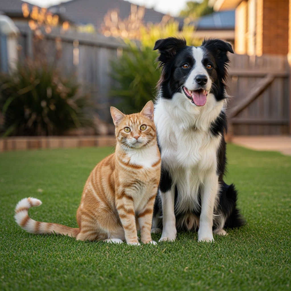 Pet safely protected by barrier fencing